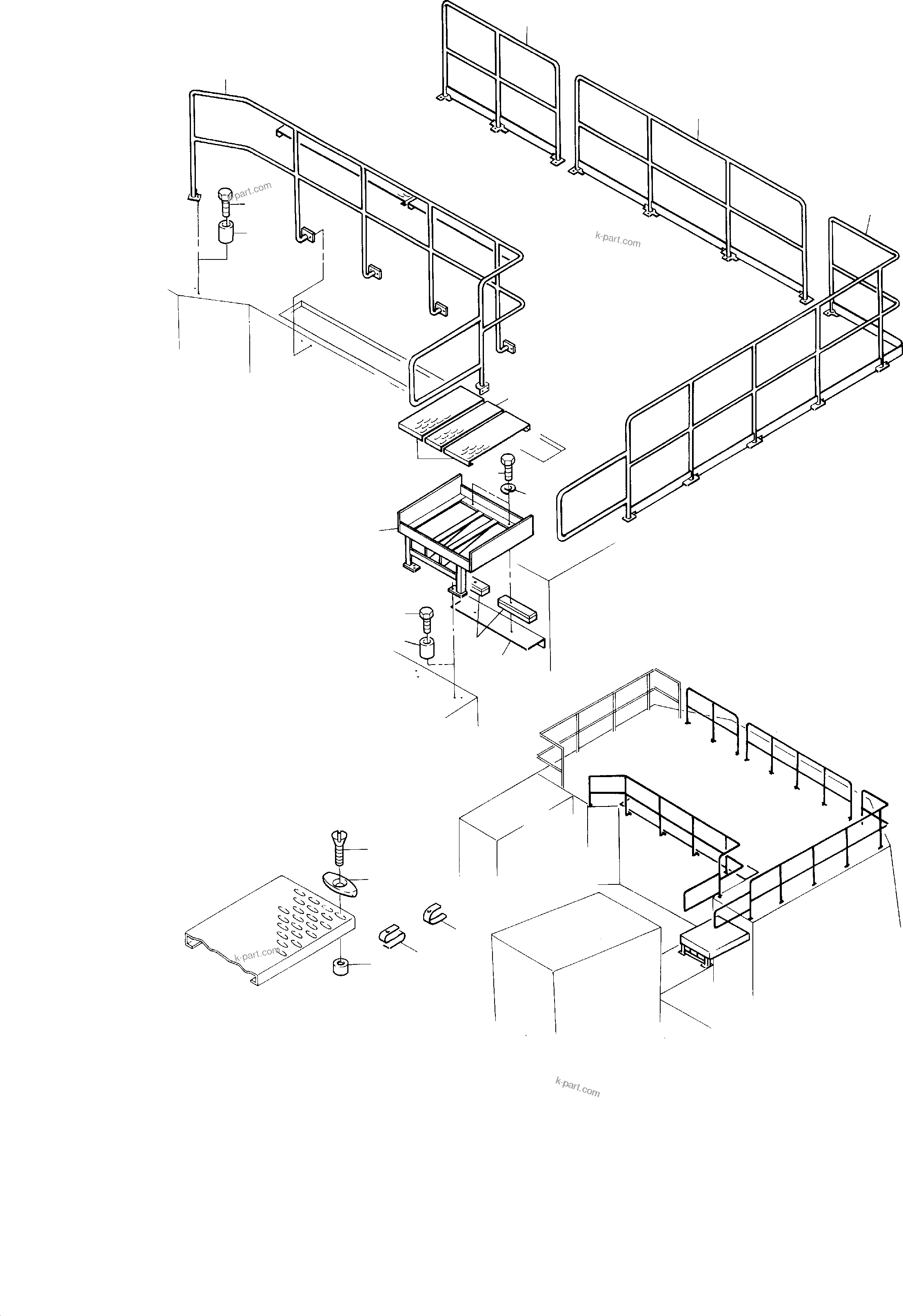 Komatsu parts book diagram for H285S S/N 78129: RAIL