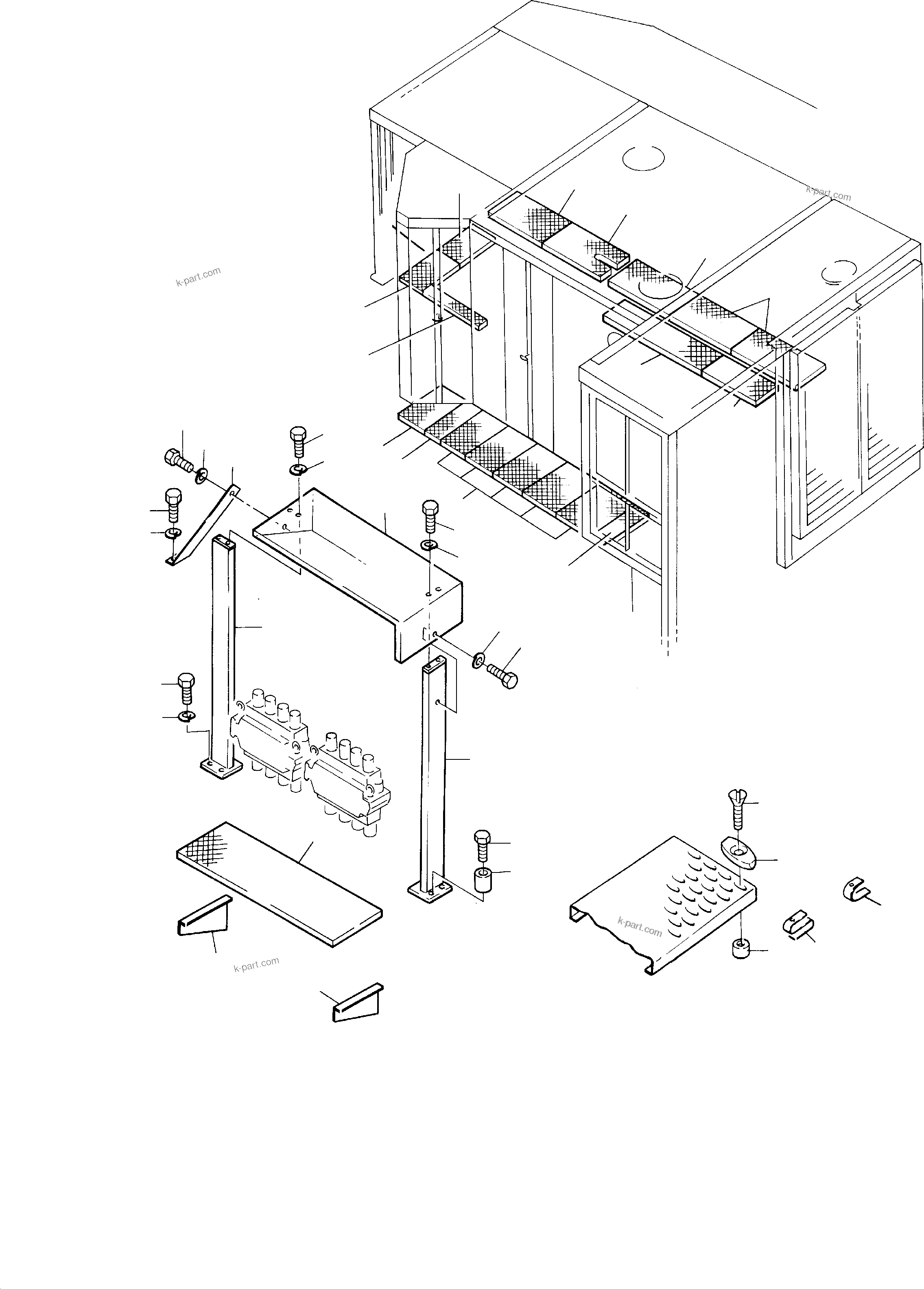 Komatsu parts book diagram for H285S S/N 78129: GRATINGS (ENGINE AND CONTROL BLOCKS)