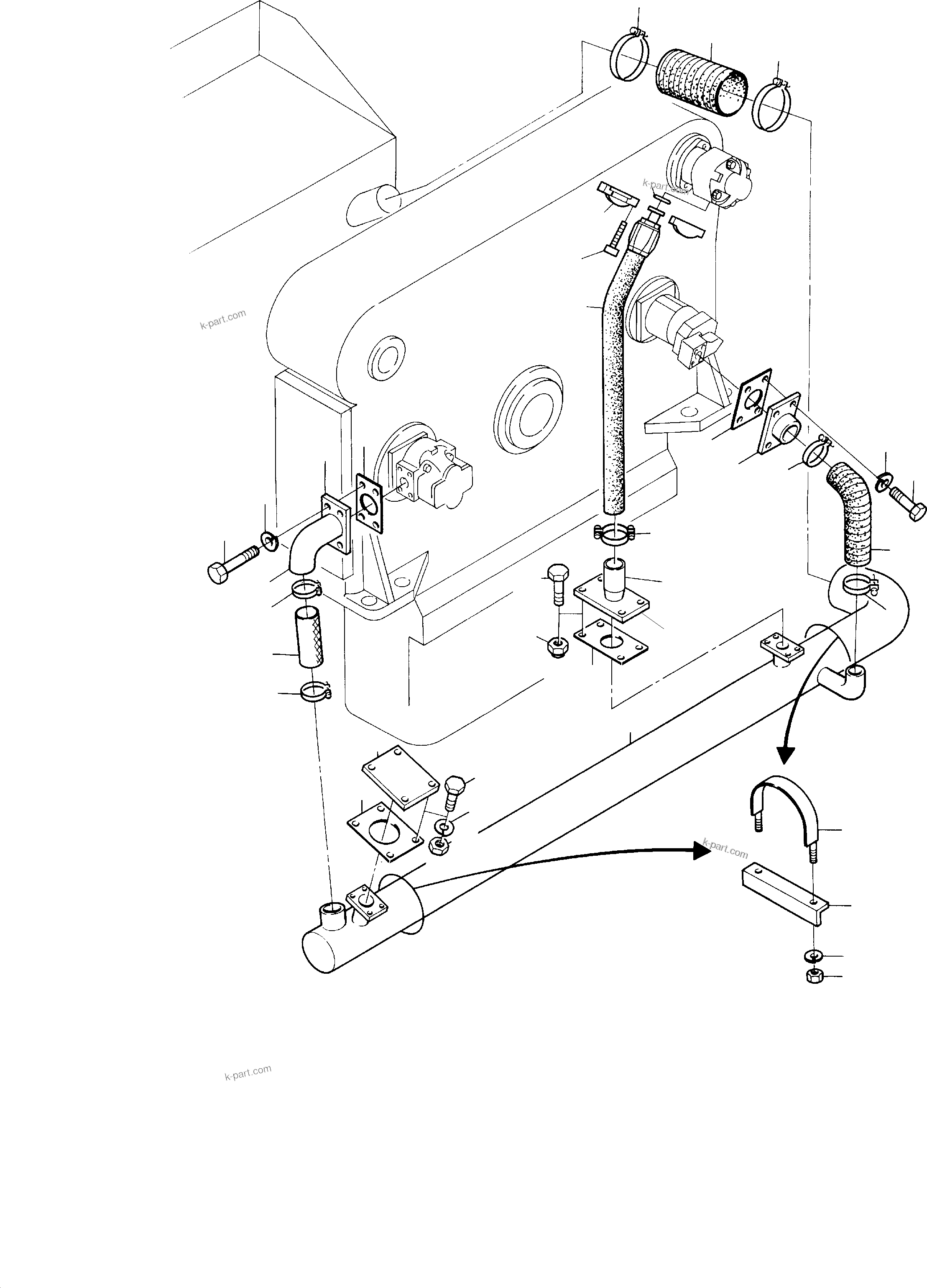 Komatsu parts book diagram for H285S S/N 78129: SUCTION LINES (SERIES