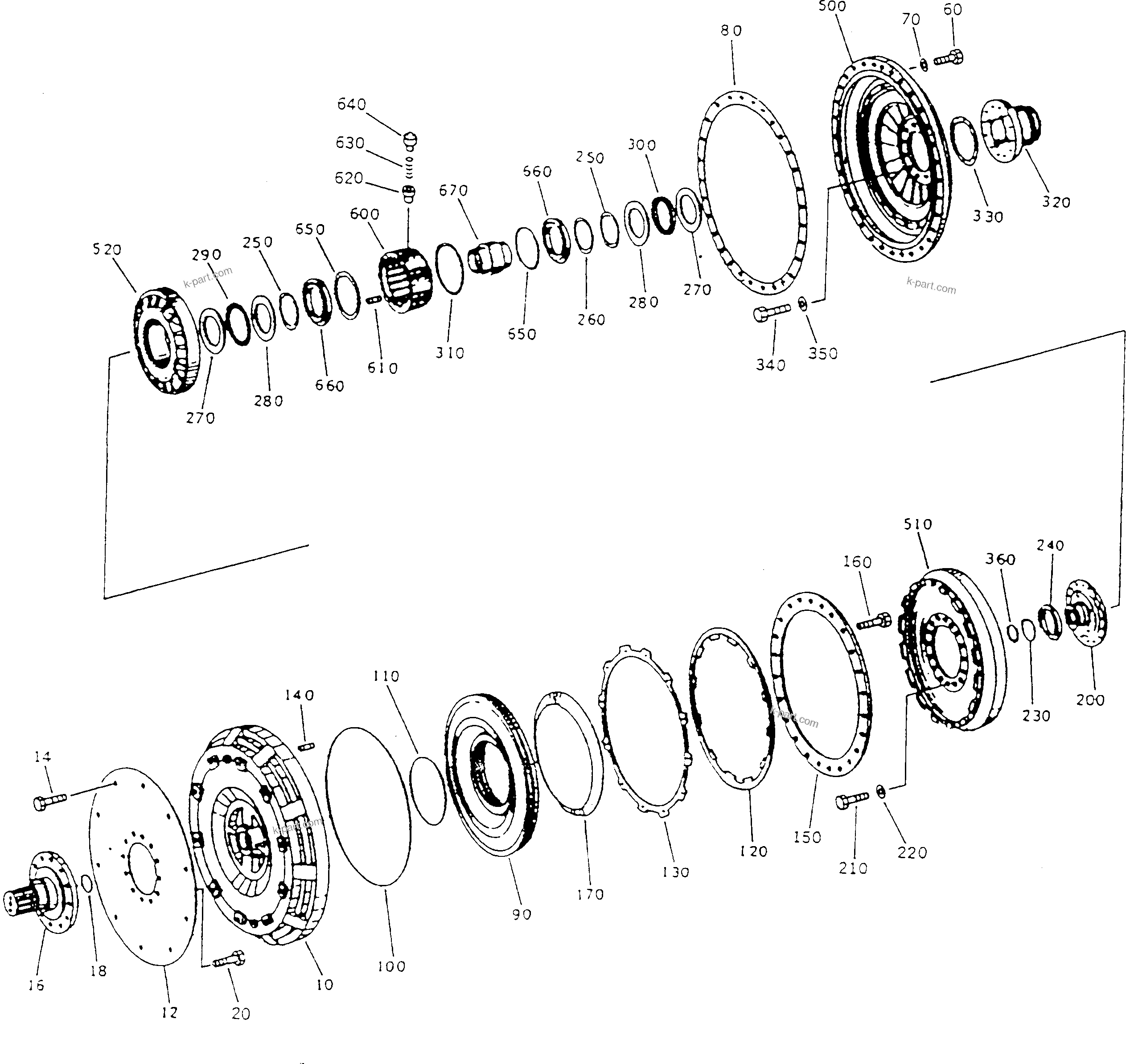Komatsu parts book diagram for HA250-3 S/N 303001-UP (ZF Transmission Installed): TORQUE CONVERTER(#303001-303071)