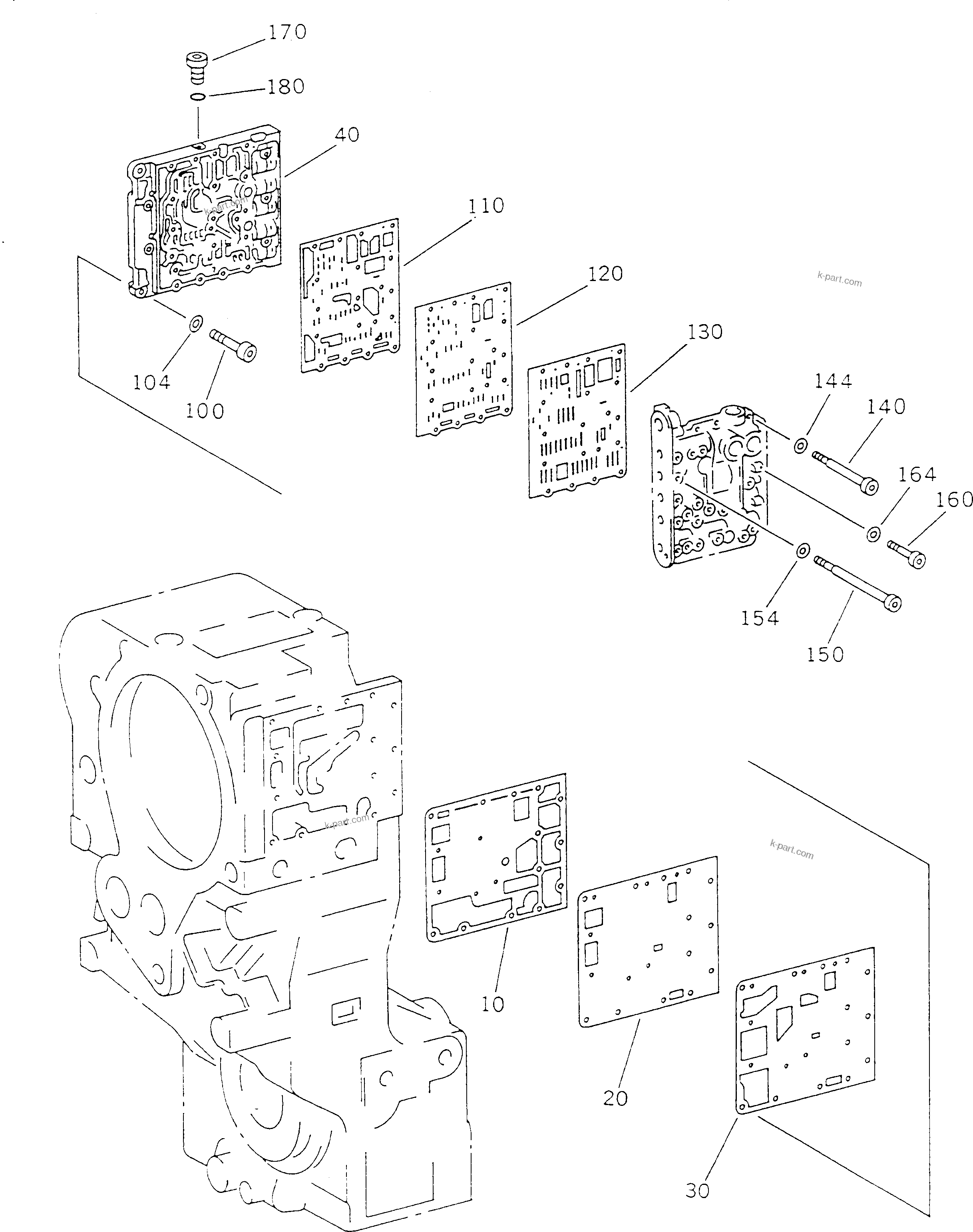 Komatsu parts book diagram for HA250-3 S/N 303001-UP (ZF Transmission Installed): TRANSMISSION CONTROL VALVE(#303028-303071)