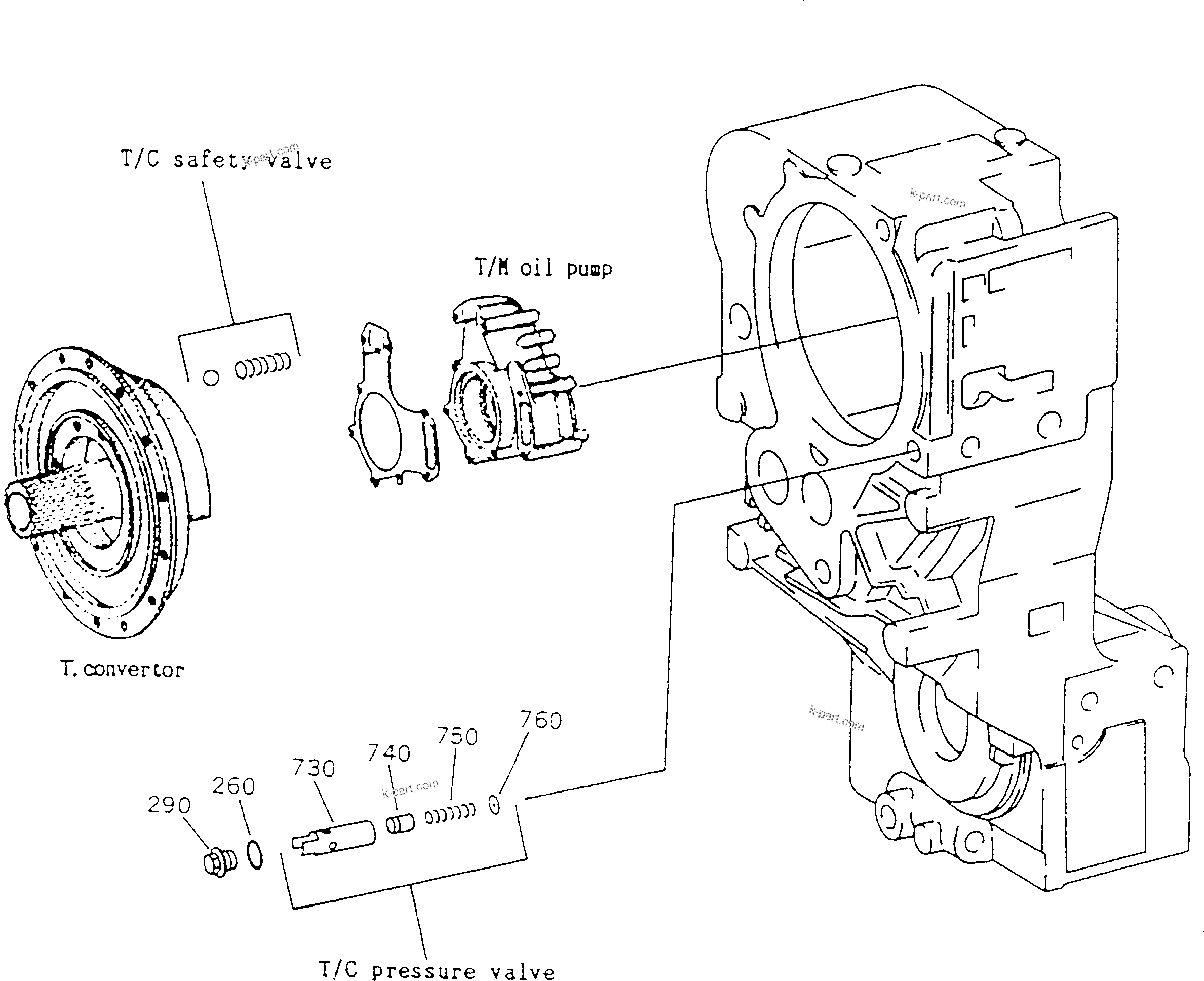 Komatsu parts book diagram for HA250-3 S/N 303001-UP (ZF Transmission Installed): PRESSURE REGULATOR VALVE(#303001-303071)