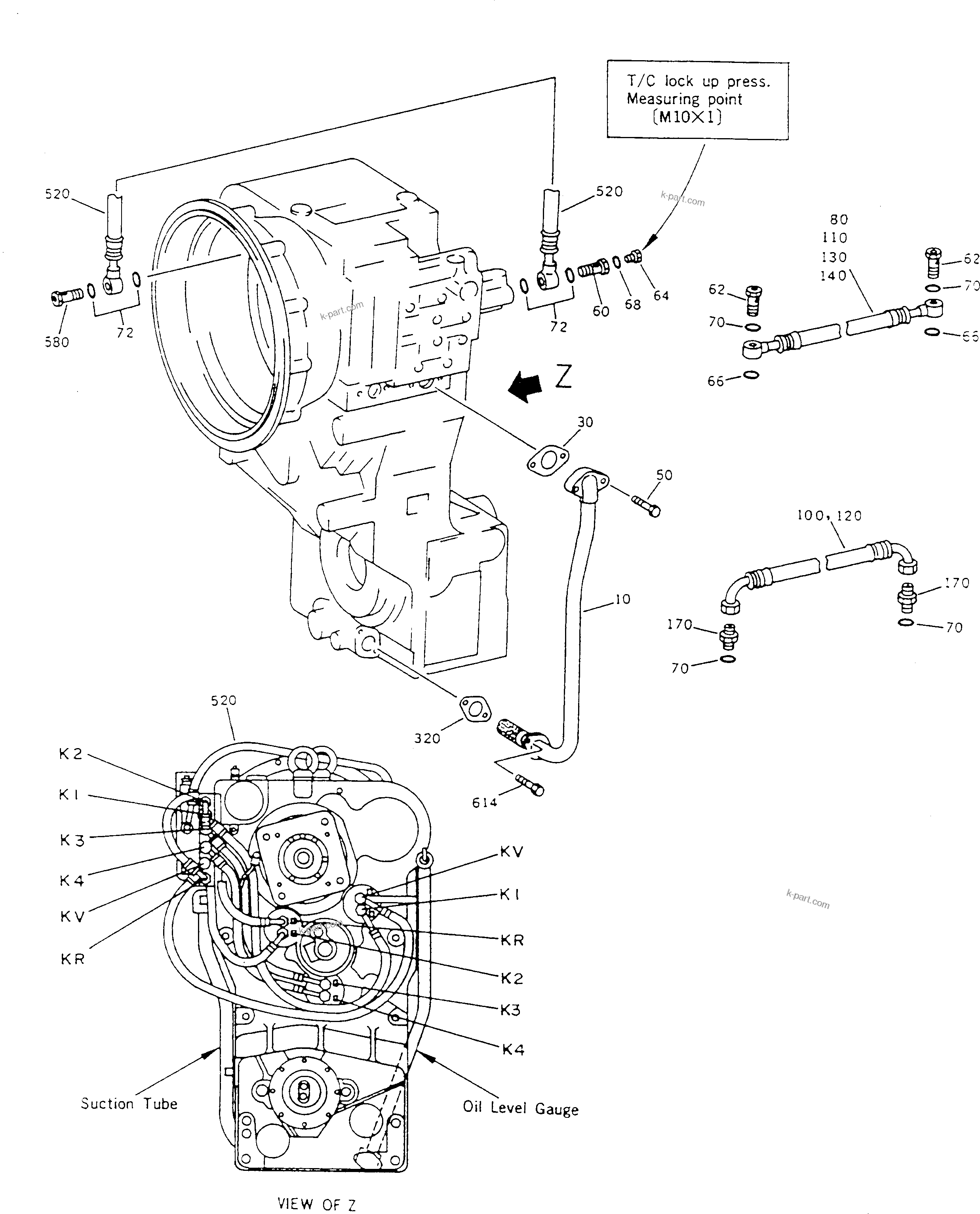 Komatsu parts book diagram for HA250-3 S/N 303001-UP (ZF Transmission Installed): PIPING SYSTEM(#303001-303027)
