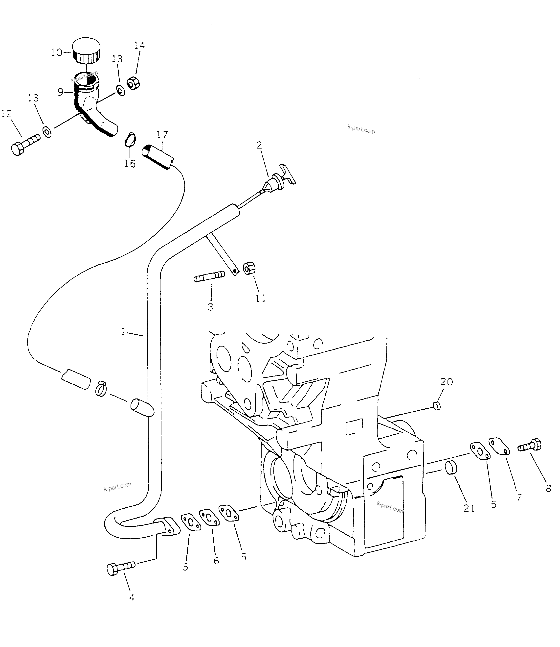Komatsu parts book diagram for HA250-3 S/N 303001-UP (ZF Transmission Installed): TRANSMISSION OIL DIPSTICK(#303072-)