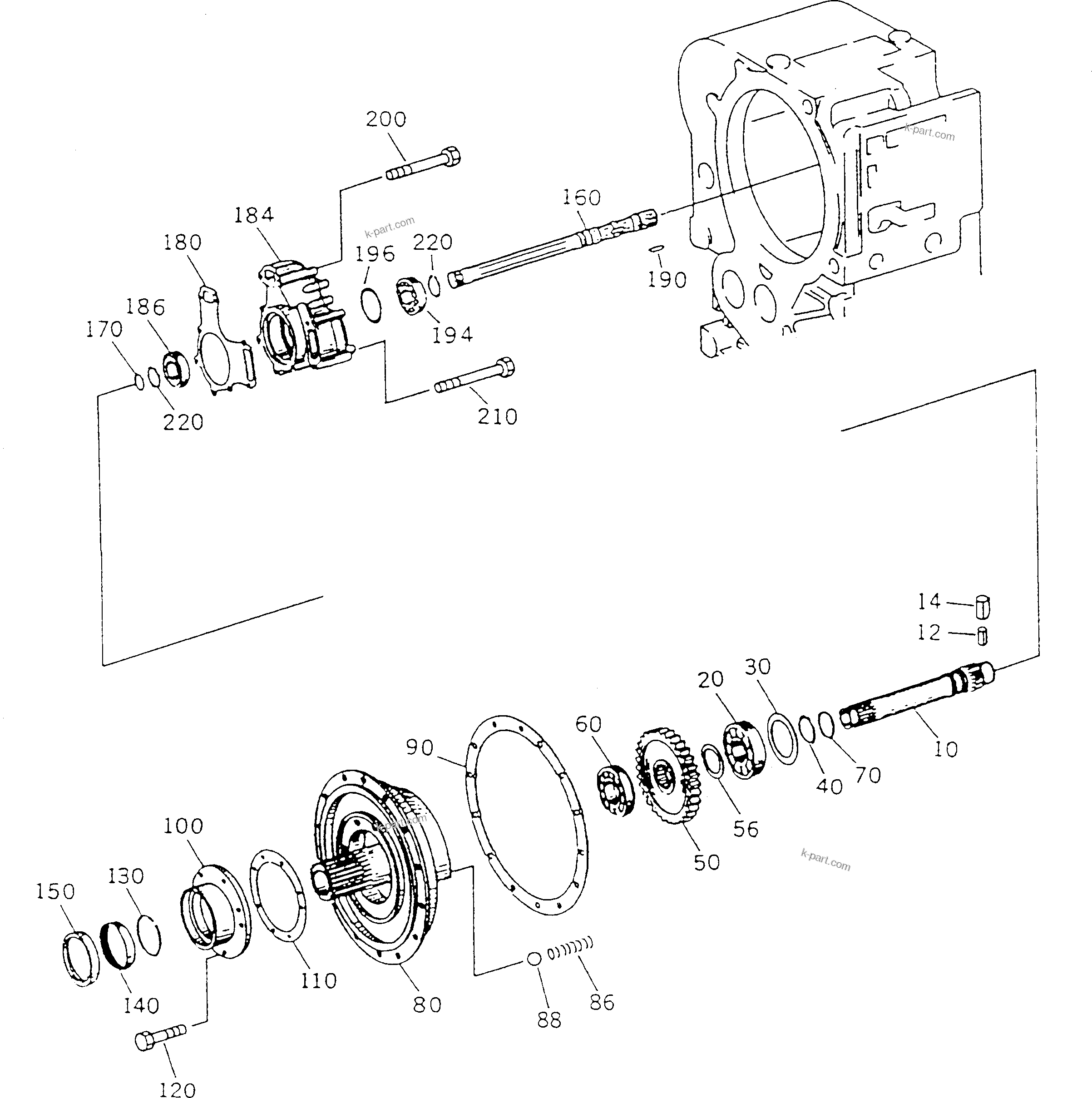 Komatsu parts book diagram for HA250-3 S/N 303001-UP (ZF Transmission Installed): DRIVE ASS'Y(#303001-303071)
