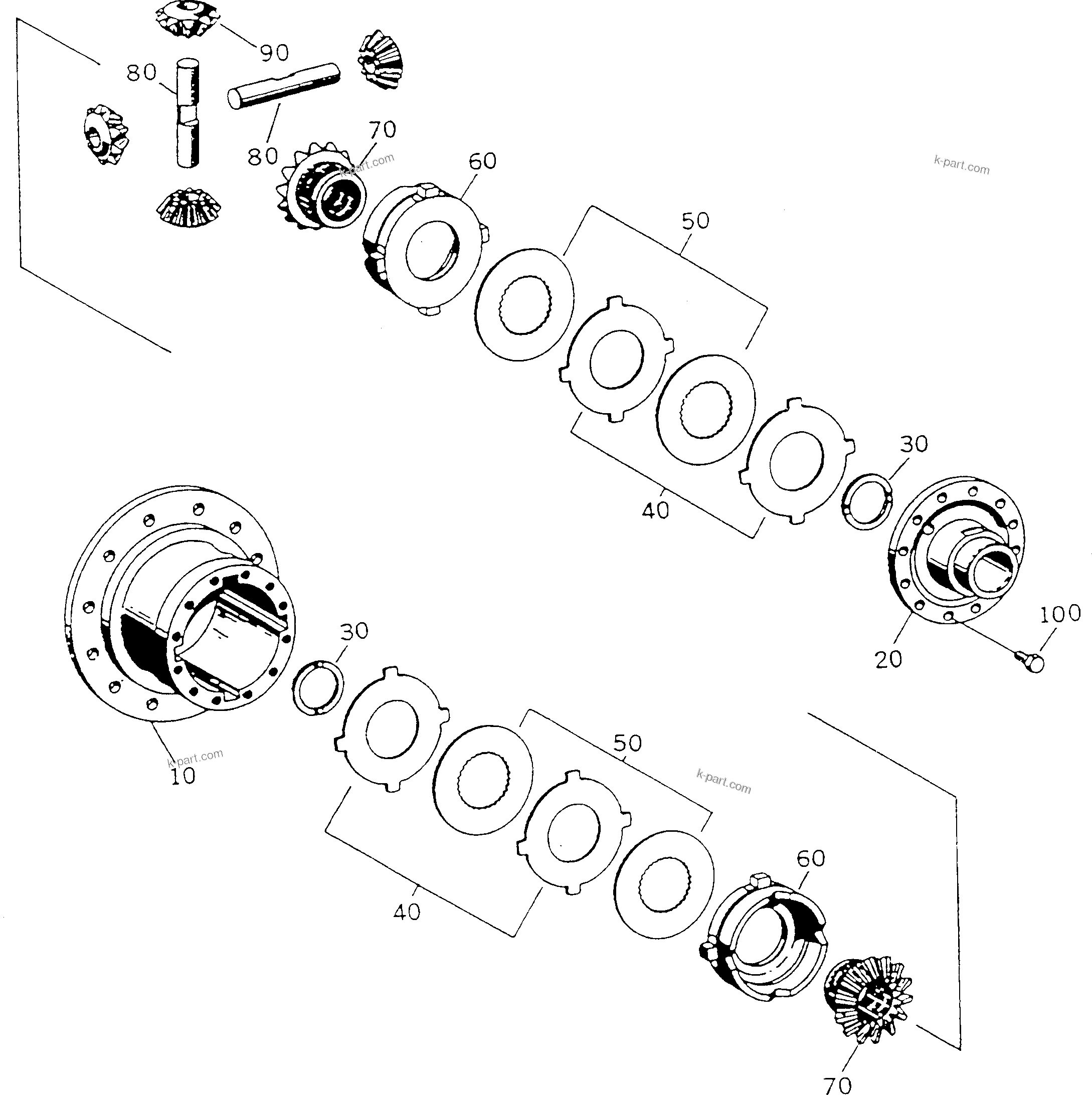 Komatsu parts book diagram for HA250-3 S/N 303001-UP (ZF Transmission Installed): FRONT DIFFERENTIAL GEAR(#303072-)