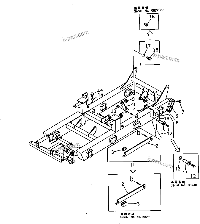 Komatsu parts book diagram for HD20-1 S/N 00001-UP: REAR FRAME