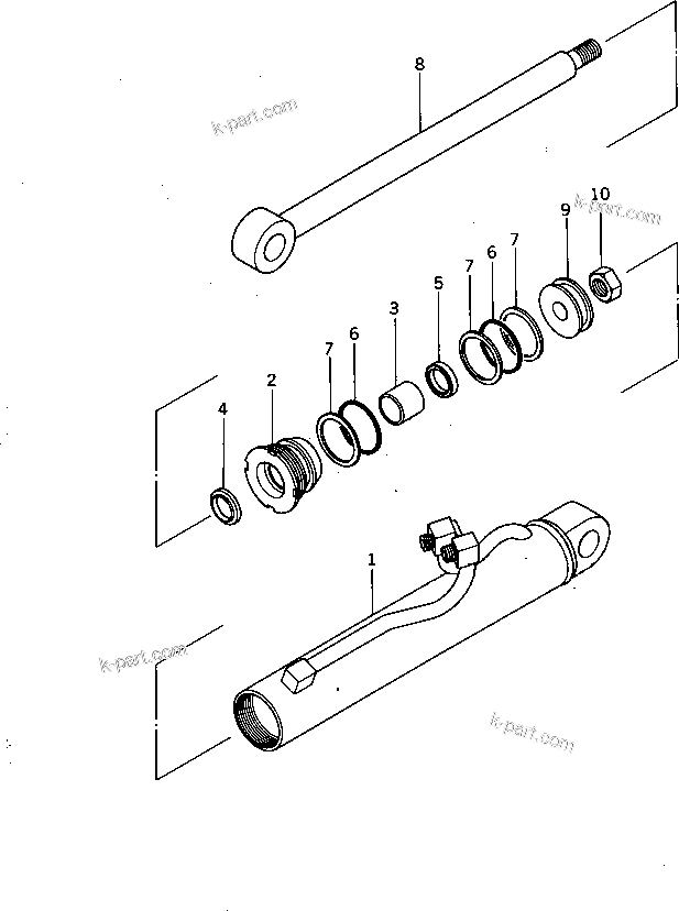 Komatsu parts book diagram for HD20-1 S/N 00001-UP: DUMP CYLINDER