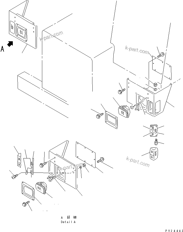 Komatsu parts book diagram for HD255-5 S/N 1001-UP: FRONT LAMP