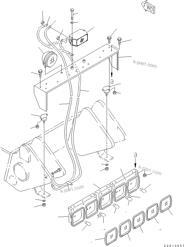 Komatsu parts book diagram for HD255-5 S/N 1001-UP: REAR LAMP(#1601-1601)