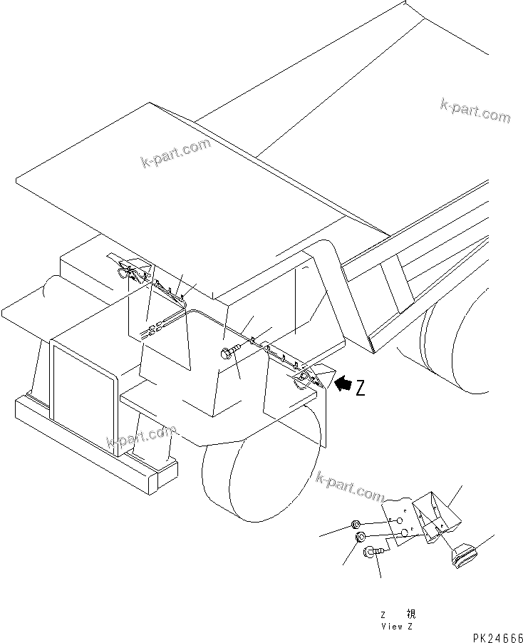 Komatsu parts book diagram for HD255-5 S/N 1001-UP: SIDE LAMP