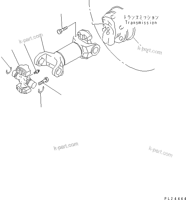 Komatsu parts book diagram for HD255-5 S/N 1001-UP: FRONT PROPELLER SHAFT