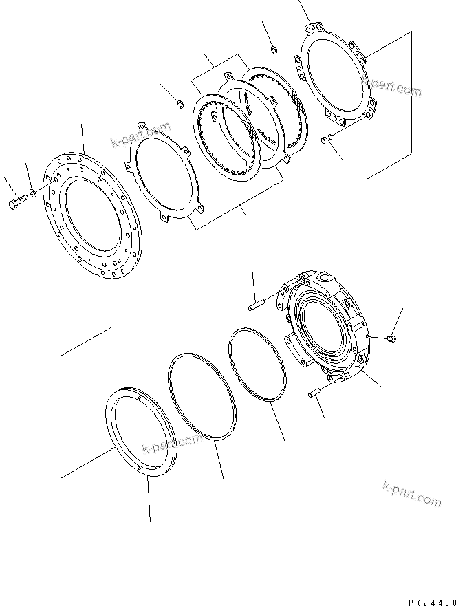 Komatsu parts book diagram for HD255-5 S/N 1001-UP: TRANSMISSION (2/8) (HIGH HOUSING)