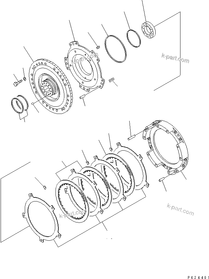 Komatsu parts book diagram for HD255-5 S/N 1001-UP: TRANSMISSION (3/8) (3RD HOUSING)