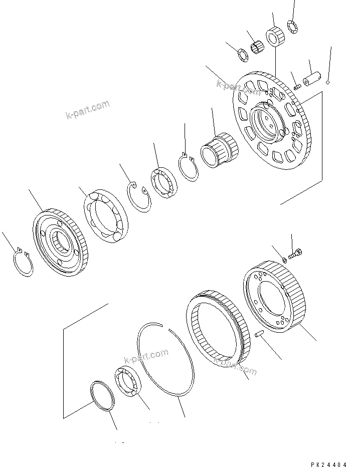Komatsu parts book diagram for HD255-5 S/N 1001-UP: TRANSMISSION (6/8) (CARRIER) (2/2)