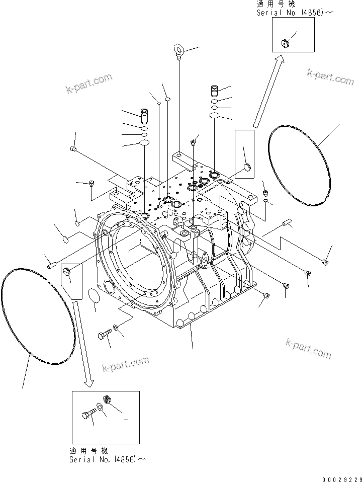 Komatsu parts book diagram for HD255-5 S/N 1001-UP: TRANSMISSION (7/8) (CASE)