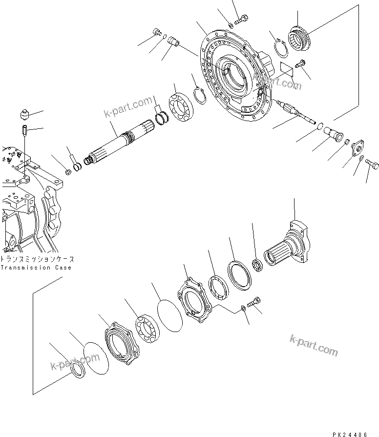 Komatsu parts book diagram for HD255-5 S/N 1001-UP: TRANSMISSION (8/8) (INPUT AND OUTPUT)