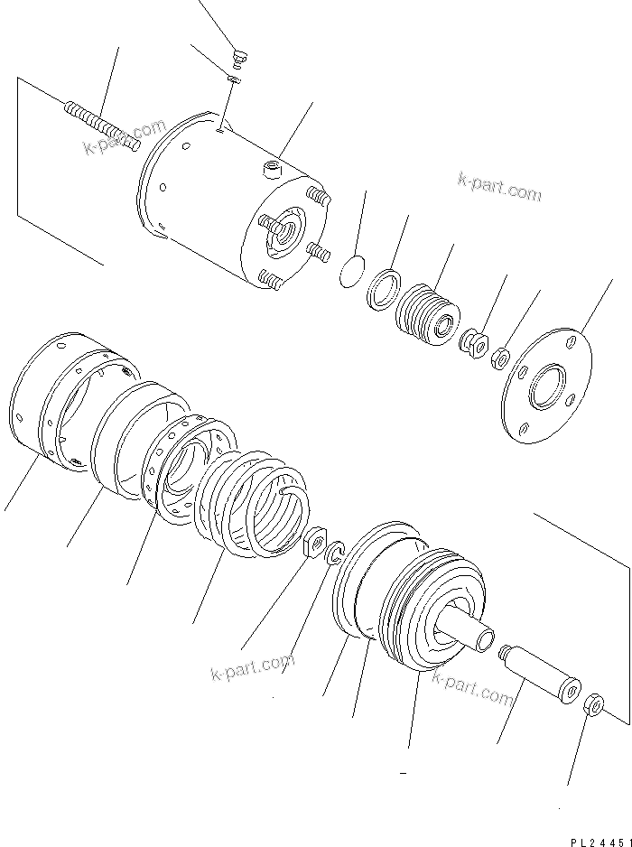 Komatsu parts book diagram for HD255-5 S/N 1001-UP: PARKING BRAKE (2/3)(#1001-1311)