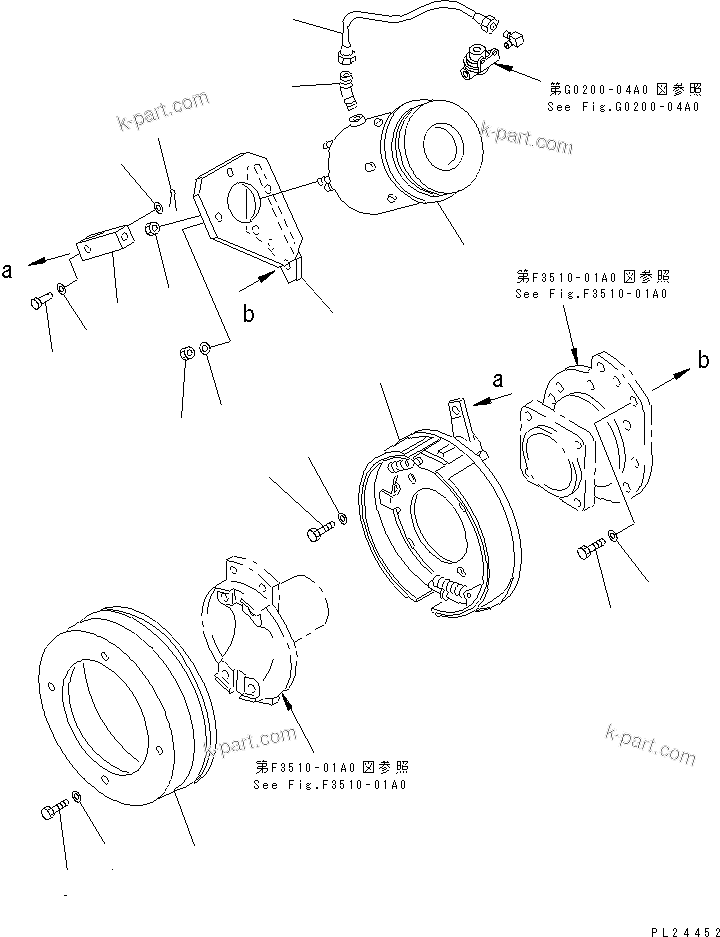 Komatsu parts book diagram for HD255-5 S/N 1001-UP: PARKING BRAKE (3/3)(#1001-1311)