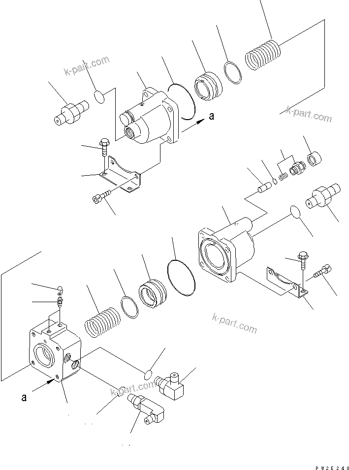 Komatsu parts book diagram for HD255-5 S/N 1001-UP: REAR BRAKE PIPING (SLACK ADJUSTER)(#1001-1311)