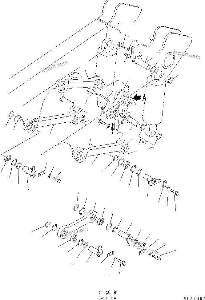 Komatsu parts book diagram for HD255-5 S/N 1001-UP: AXLE SUPPORT