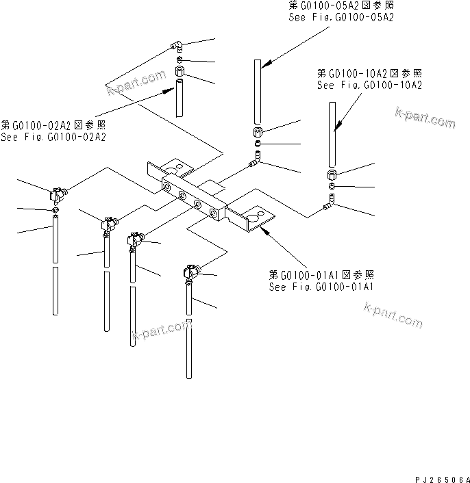 Komatsu parts book diagram for HD255-5 S/N 1001-UP: AIR TANK AND EQUIPMENT (DRAIN COCK) (FOR STRENGTHEND AIR RESERVER)