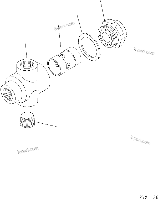 Komatsu parts book diagram for HD255-5 S/N 1001-UP: AIR TANK AND EQUIPMENT (CHECK VALVE ASSEMBLY)
