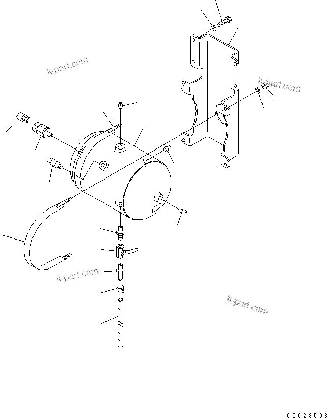 Komatsu parts book diagram for HD255-5 S/N 1001-UP: AIR DRYER (DESICCANT TYPE) (2/2)(#1601-1620)
