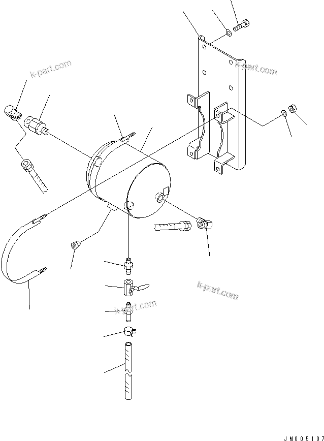 Komatsu parts book diagram for HD255-5 S/N 1001-UP: AIR DRYER (DESICCANT TYPE) (2/2)(#1621-)