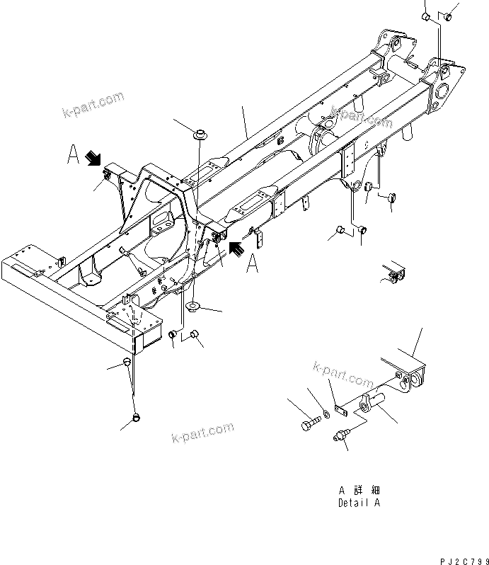 Komatsu parts book diagram for HD255-5 S/N 1001-UP: MAIN FRAME (FOR AUTO LUBRICATION)