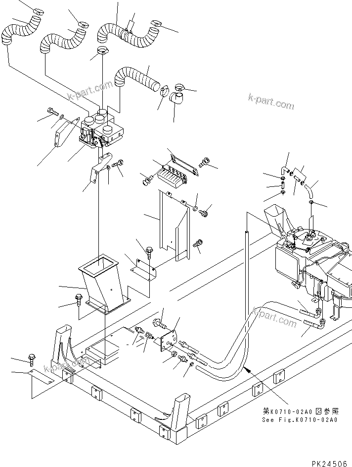 Komatsu parts book diagram for HD255-5 S/N 1001-UP: AIR CONDITIONER ? HEATER AND COOLER (1/5)(#1001-1200)