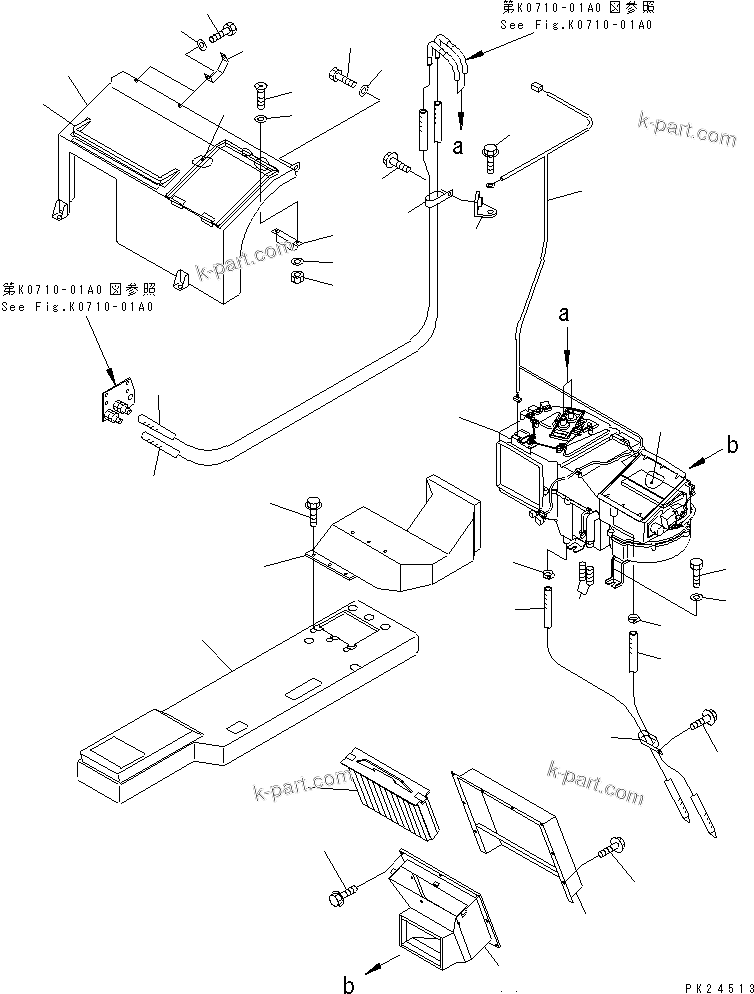 Komatsu parts book diagram for HD255-5 S/N 1001-UP: AIR CONDITIONER ? HEATER AND COOLER (2/5)(#1001-1200)