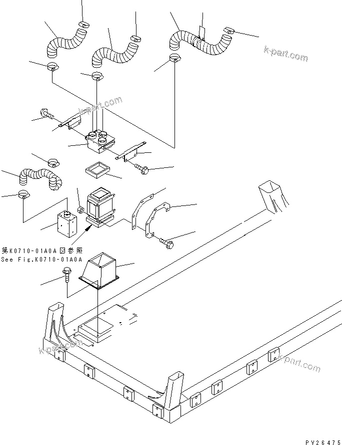 Komatsu parts book diagram for HD255-5 S/N 1001-UP: AIR CONDITIONER ? HEATER AND COOLER (2/6)(#1201-1424)