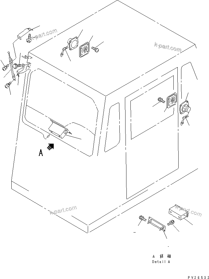 Komatsu parts book diagram for HD255-5 S/N 1001-UP: RADIO (AM/FM)(#1201-1424)