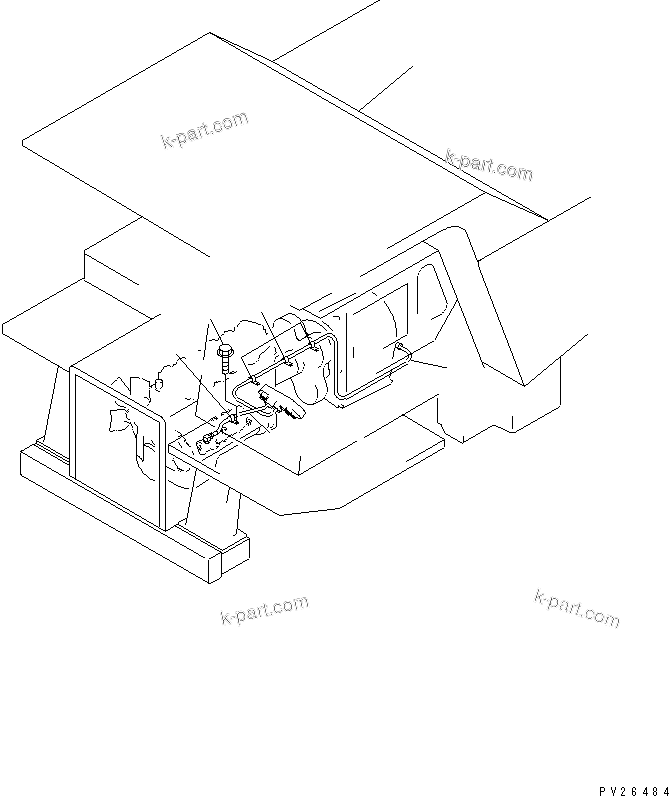 Komatsu parts book diagram for HD255-5 S/N 1001-UP: FLOOR SUB (FLOOR) (HARNESS AND SWITCH)(#1425-1600)