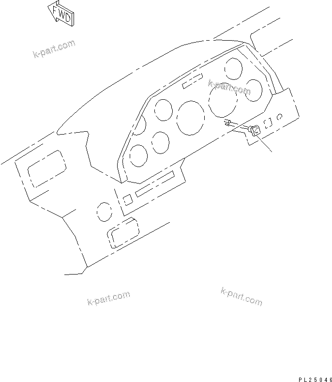 Komatsu parts book diagram for HD255-5 S/N 1001-UP: INSTRUMENT PANEL (EMERGENCY STEERING LAMP) (FOR EMERGENCY STEERING)(#1001-1200)