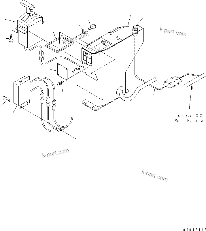 Komatsu parts book diagram for HD255-5 S/N 1001-UP: CONSOLE BOX (1/3)(#1201-1424)