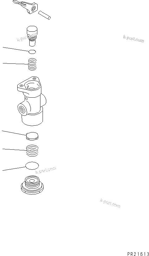 Komatsu parts book diagram for HD255-5 S/N 1001-UP: CONSOLE BOX (PARKING BRAKE VALVE)(#1001-1600)