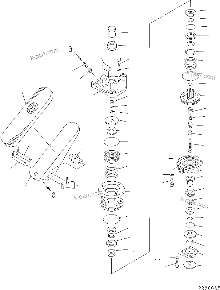 Komatsu parts book diagram for HD255-5 S/N 1001-UP: FLOOR SUB (TOE BOARD) (VALVE)(#1425-)