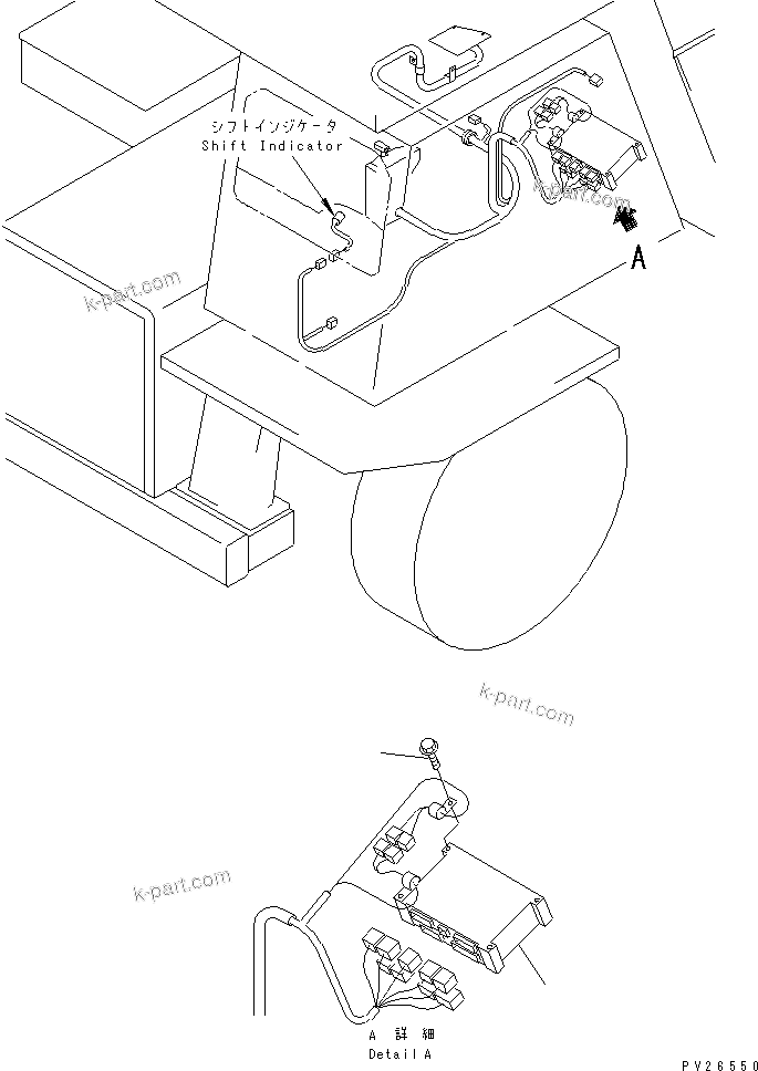 Komatsu parts book diagram for HD255-5 S/N 1001-UP: FLOOR SUB (TRANSMISSION CONTROL) (INSIDE CAB)(#1425-1600)