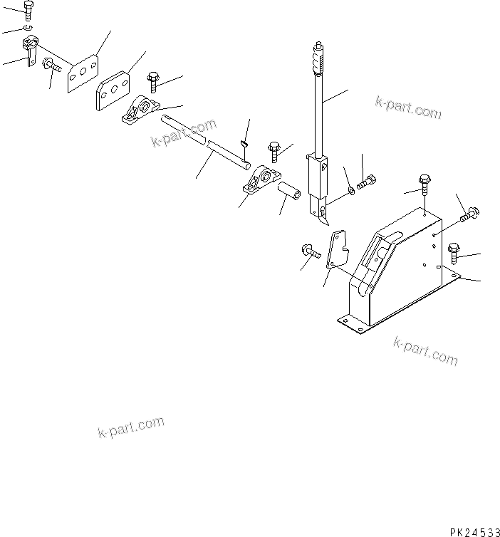 Komatsu parts book diagram for HD255-5 S/N 1001-UP: DUMP CONTROL (INSIDE CAB)(#1001-1200)