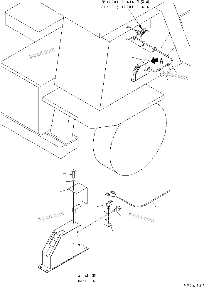 Komatsu parts book diagram for HD255-5 S/N 1001-UP: FLOOR SUB (DUMP CAUTION BUZZER)(#1425-1600)
