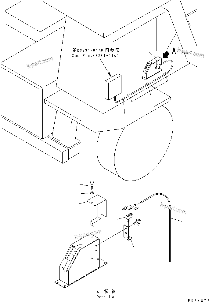 Komatsu parts book diagram for HD255-5 S/N 1001-UP: DUMP CAUTION BUZZER(#1001-1200)