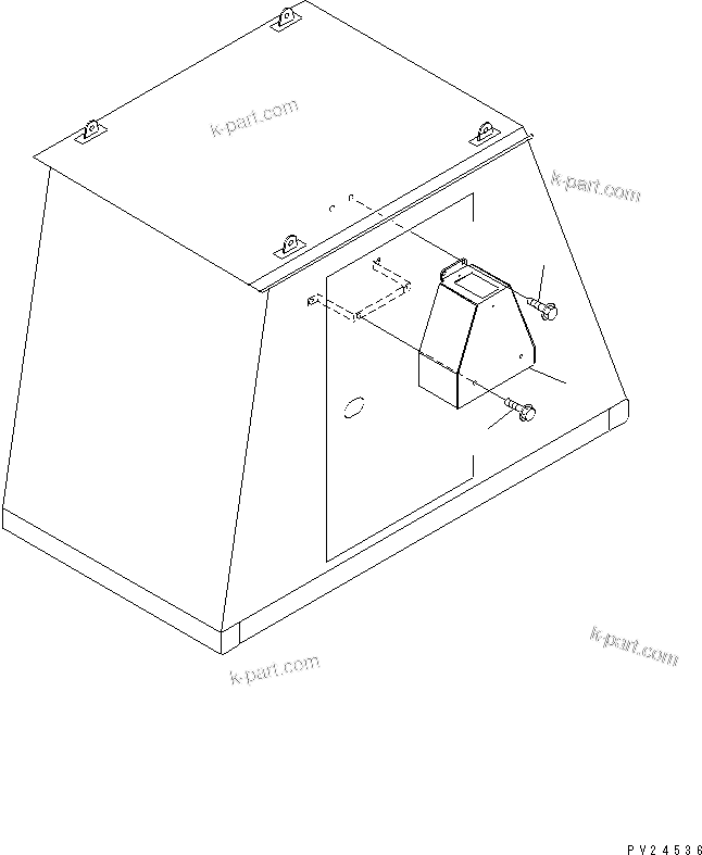 Komatsu parts book diagram for HD255-5 S/N 1001-UP: REAR COVER (CAB)(#1001-1200)