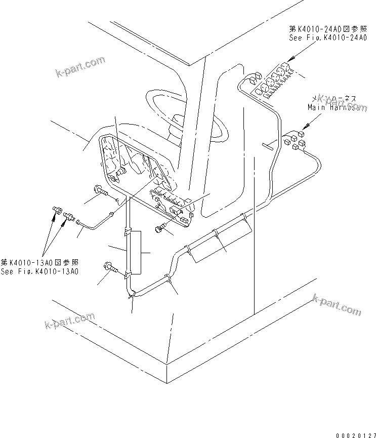 Komatsu parts book diagram for HD255-5 S/N 1001-UP: FLOOR SUB (INSTRUMENT PANEL) (RELAY)(#1425-1600)