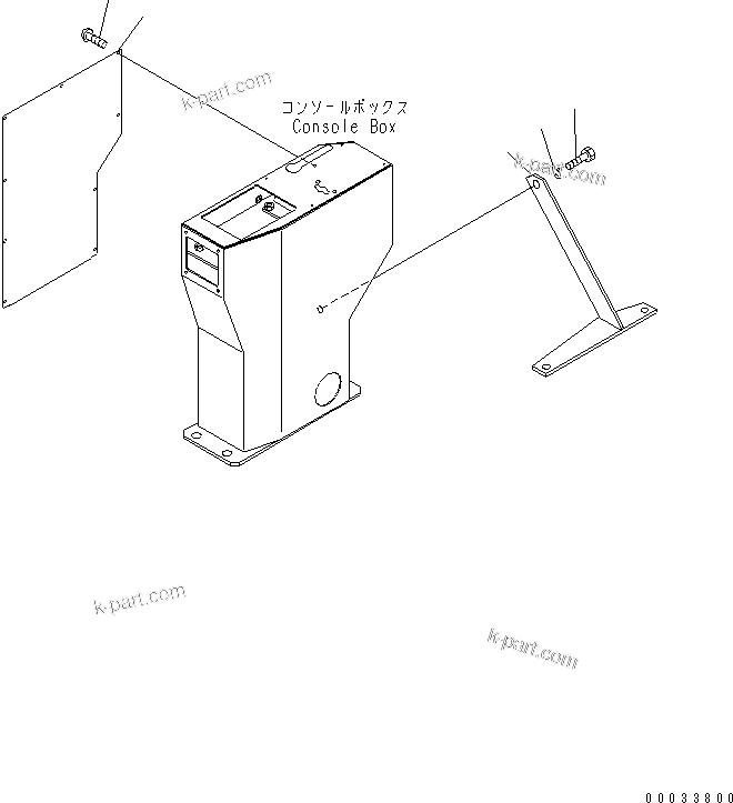 Komatsu parts book diagram for HD255-5 S/N 1001-UP: FLOOR SUB (CONSOLE BOX) (3/3)(#1425-)