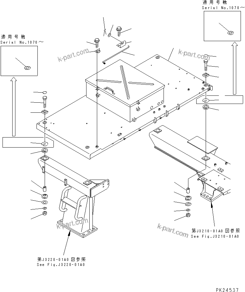 Komatsu parts book diagram for HD255-5 S/N 1001-UP: PLATFORM (PLATFORM) (FOR AUTO LUBRICATION)(#1001-1600)