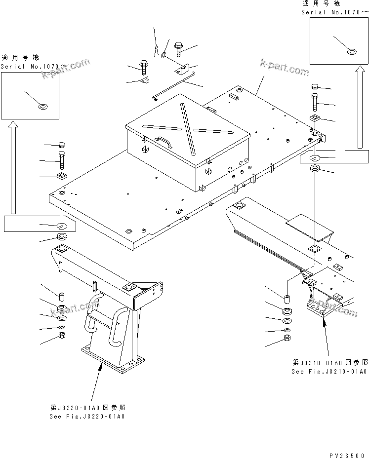 Komatsu parts book diagram for HD255-5 S/N 1001-UP: PLATFORM (PLATFORM) (SANDY AND DUSTY SPEC.)(#1001-1600)
