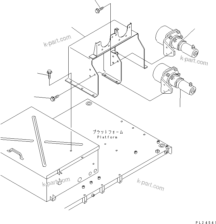 Komatsu parts book diagram for HD255-5 S/N 1001-UP: PLATFORM (REAR BRAKE CHAMBER RELATED PARTS)(#1001-1600)