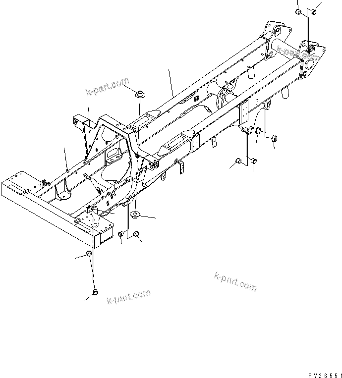 Komatsu parts book diagram for HD255-5 S/N 1001-UP: ENGINE SIDE COVER (MAIN FRAME)(#1001-1200)